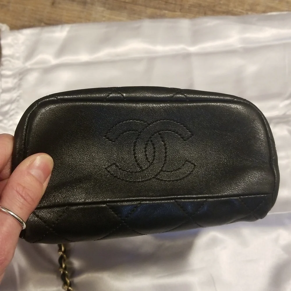 CHANEL Crossbody My Crush Vanity Lambskin Quilted Black Gold Bijoux Chain Handle - Picture 15 of 17